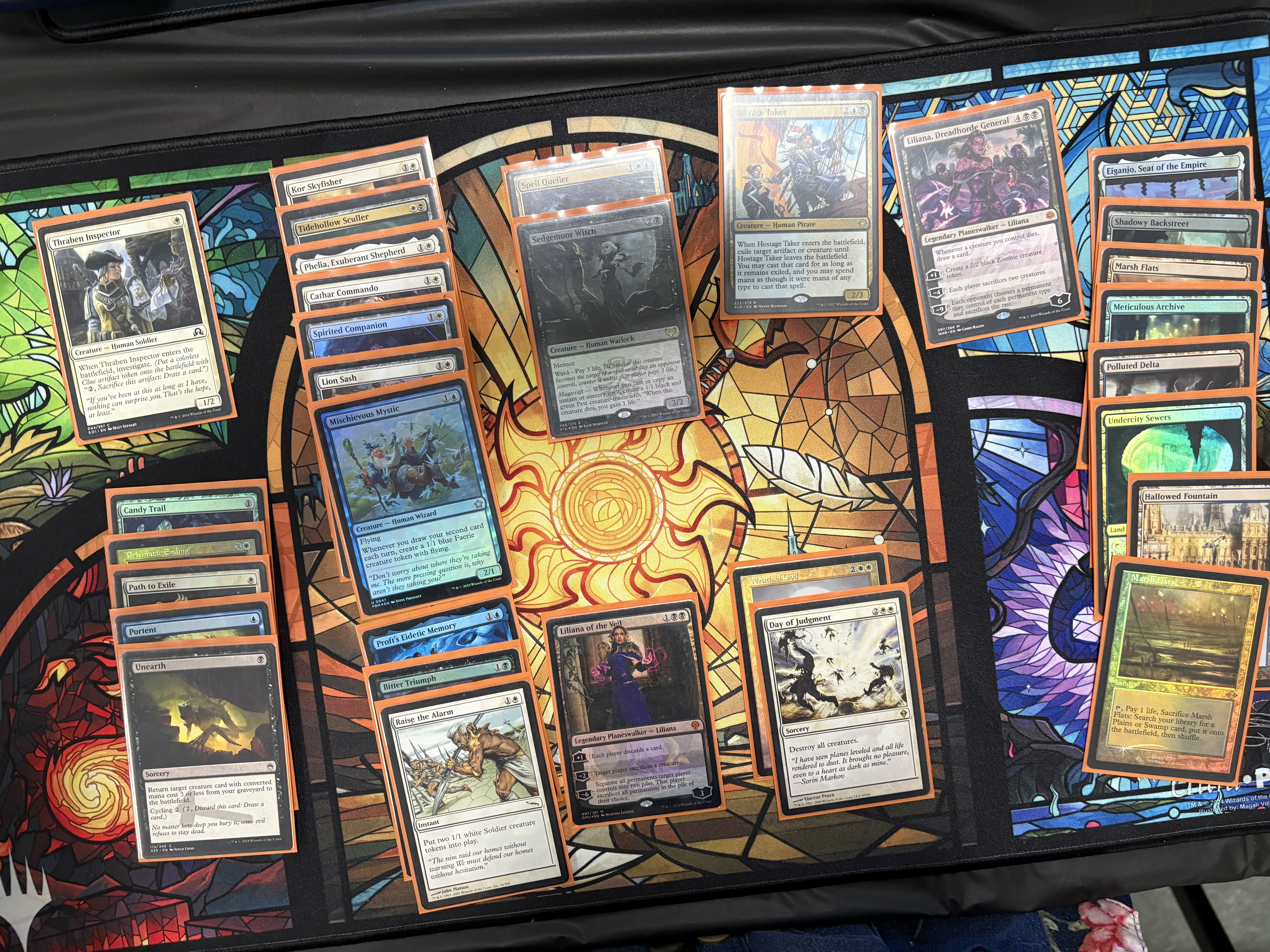 A deck picture of an Esper tempo/control deck.